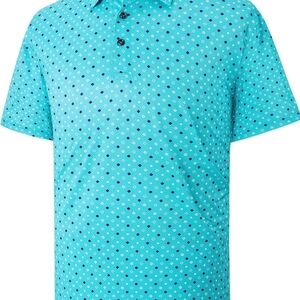 Men's Blue Patterned Polo Shirt